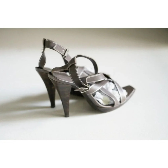 Pedro Garcia Dark  Brown Leather Strappy Sexy Sandal Heels 39 - Picture 3 of 11